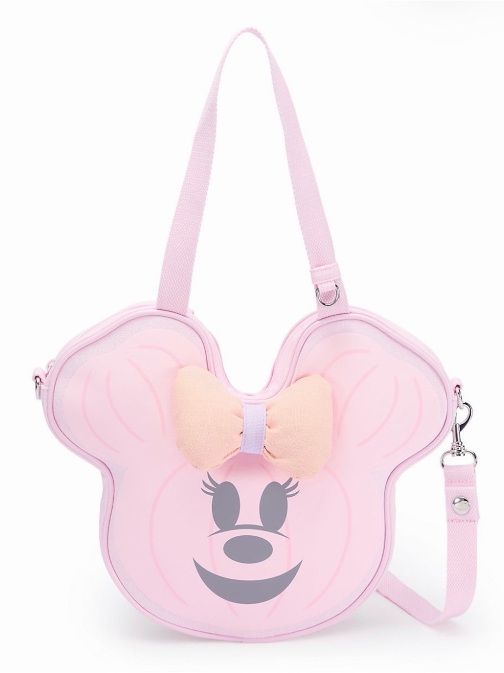 Disney Pink Minnie Mouse Ear Crossbody Bag with Bow Accent